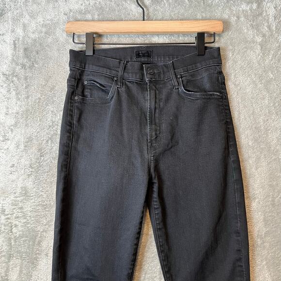 Mother The Stunner Double Zip Ankle Step Fray Jeans in Not Guilty Black Sz 27 - Picture 3 of 9